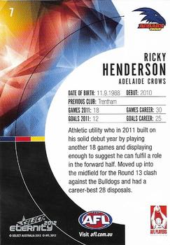 2012 Select AFL Eternity #7 Ricky Henderson Back
